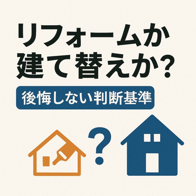 リフォームか建て替えか