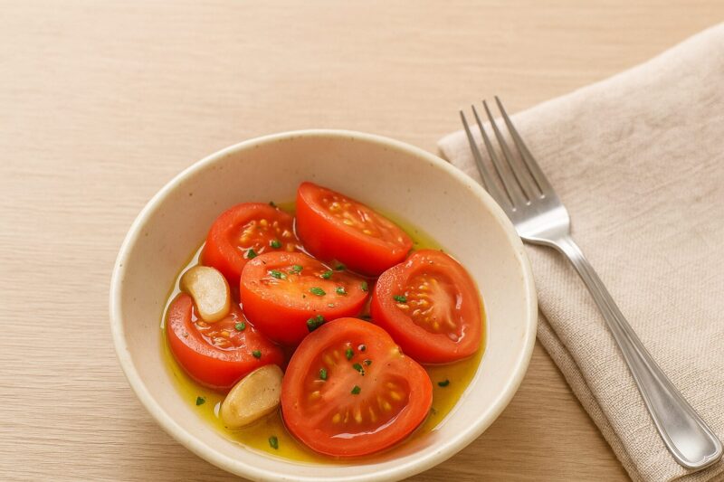 トマトとオリーブオイルの温サラダ