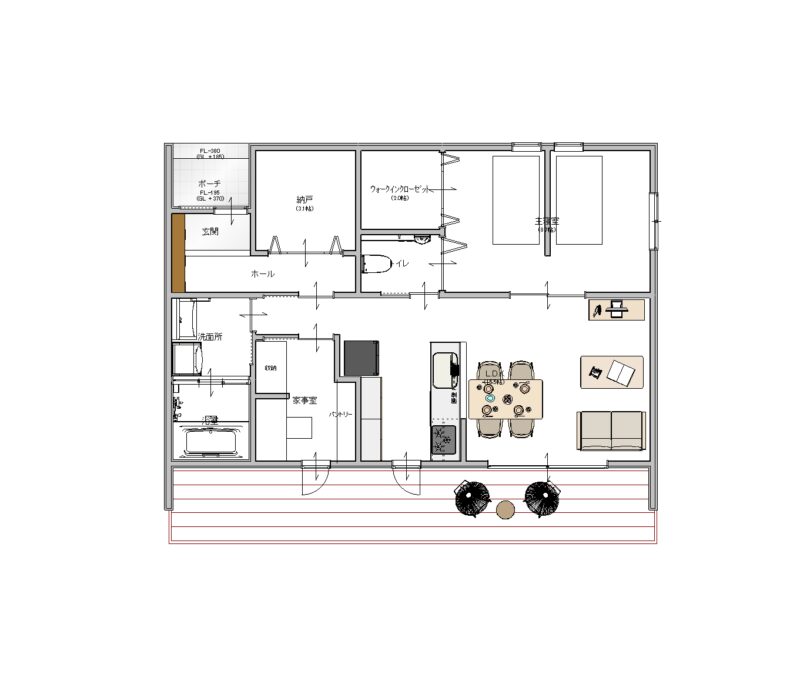百家20 20坪2LDK平屋プラン