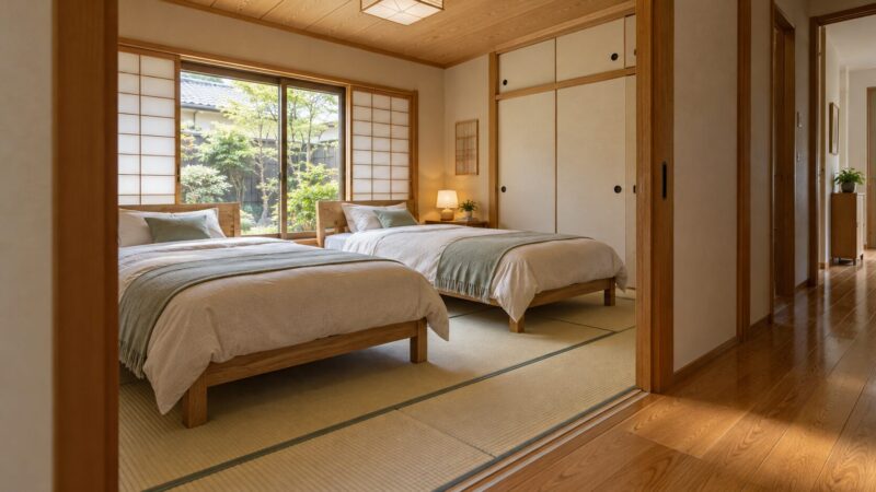 和室を活かした寝室